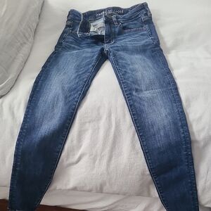 American Eagle Outfitters Women's Dark Blue Skinny Jeans